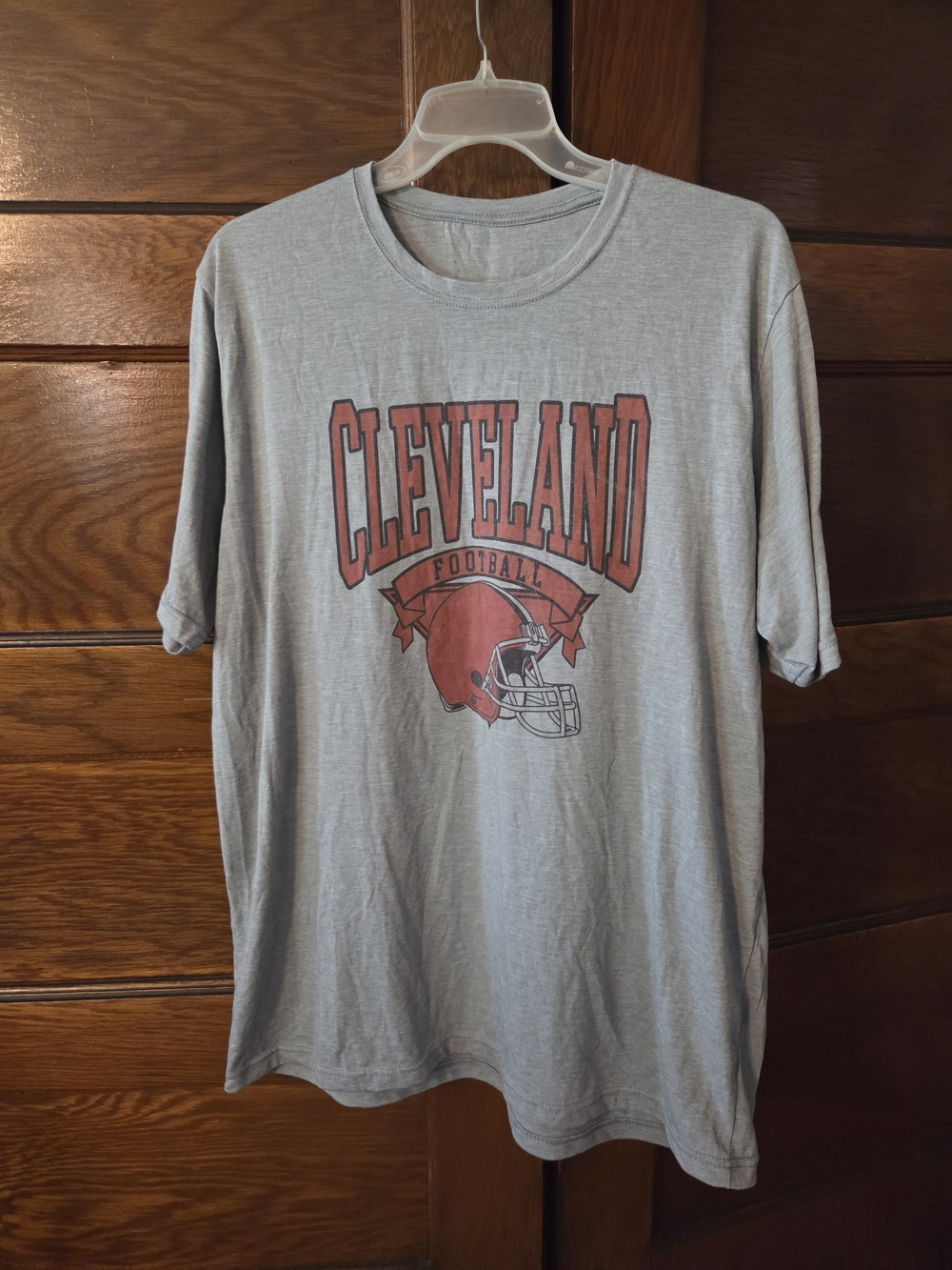 Next Level Apparel Gray Cleveland Browns Football Graphic Tee - Picture 1 of 5